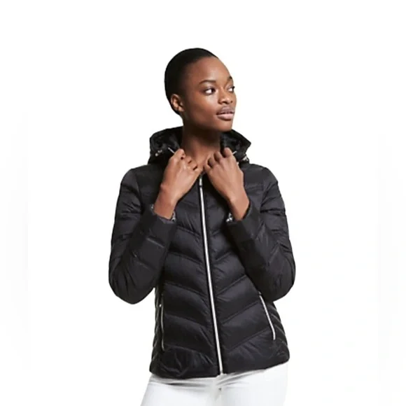 MICHAEL Kors black quilted nylon packable puffer black jacket Size S - Picture 2 of 14